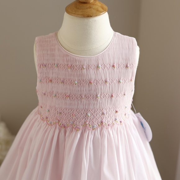 Smocked Pink Dress Size 4 Boutique Luli & Me Spring Summer Vacation Portrait NWT - Picture 4 of 5